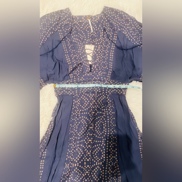 Free People NWT Modern Kimono Maxi Dress Size 0 XS Blue - Picture 15 of 16